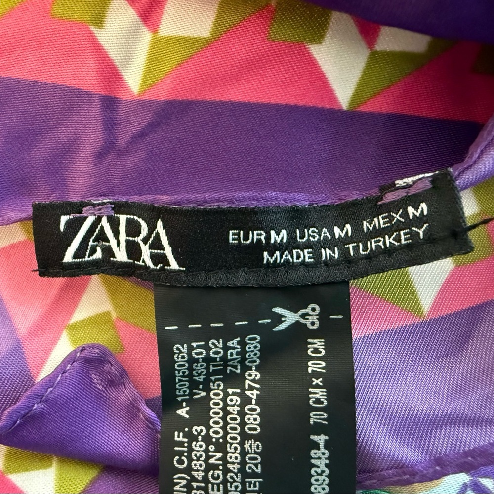 NWOT Zara Floral Silky Scarf - Picture 5 of 5
